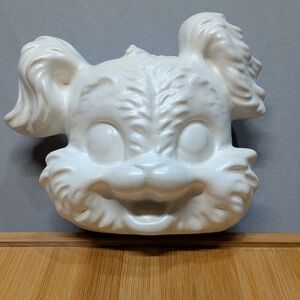 Vintage 1950 Ceramic Off White Doggy Planter/Wall Art.